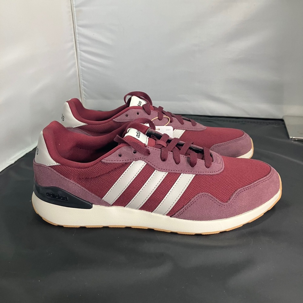 Adidas Run 60s 4.0 Retro Sneakers Shoes JS1002 Men's Size 11 Maroon Burgundy NEW